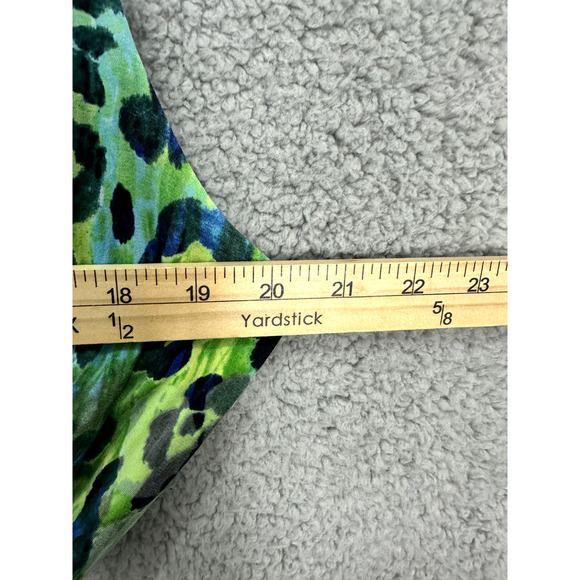 Jones Studio Babydoll Maxi Dress Women Large Green Animal Floral Belted Boho Y2K - Picture 4 of 6